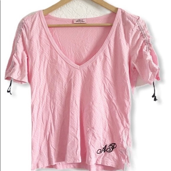 Agent Provocateur lg pink cotton crop top vintage - Picture 3 of 4